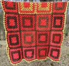 VTG Handmade Homemade Colorful Multicolor Granny Square Afghan Blanket 65" x 32"