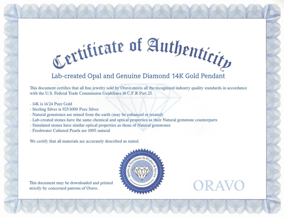 Colgante de diamantes de ópalo azul creado en forma de pera de oro blanco de 14 quilates, 18" Foto 4 de 4