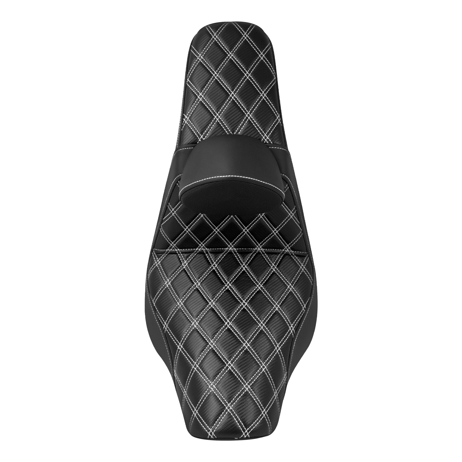 Driver Passenger Gel Seat White Line w/ Backrest For Harley 2018-2025 Low Rider