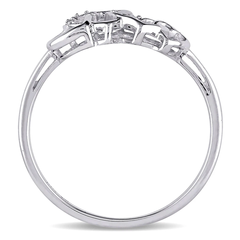 Amour 10k White Gold Diamond Entwined Heart Ring - Image 4 of 4