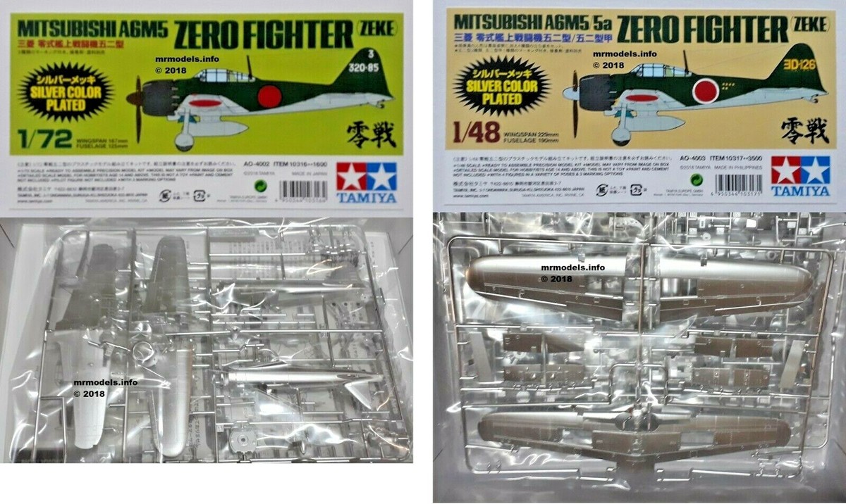 Tamiya 1/72 or 1/48 'Silver Colour Plated' Zero Fighter (Zeke