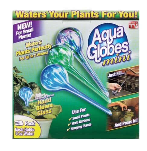 Set of 3 AQUA GLOBE MINI Watering System Glass Bulbs Plants Seen On TV AG071106 - 第 1/1 張圖片