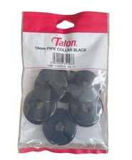 Talon 15mm Pipe Collar Covers - Black - Pack of 10