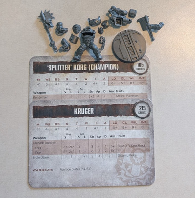 Necromunda Goliath Ganger mit Renderizer & Granatwerfer und Karten