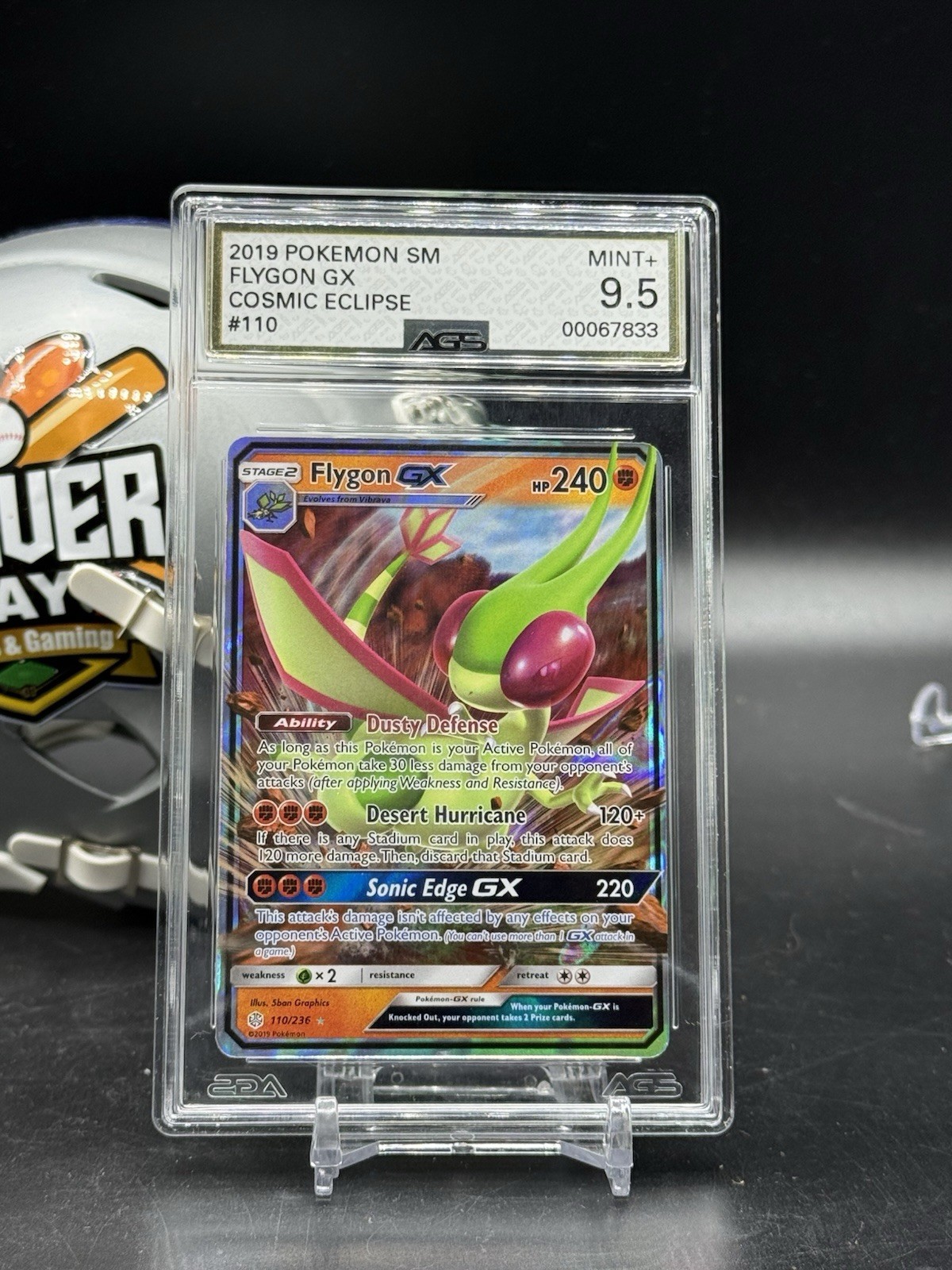 Flygon GX #110 Holo Pokemon Cosmic Eclipse Ultra Rare AGS 9.5 Mint+ (CE)