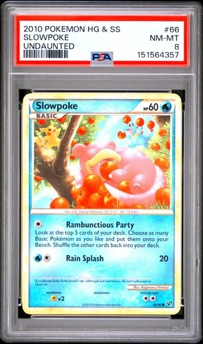 2010 Pokemon Heartgold & Soulsilver Undaunted #66 Slowpoke Undaunted PSA 8