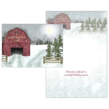 Crown Point Graphics Cut Your Own 16 Boxed Christmas Cards - Christmas Tree
