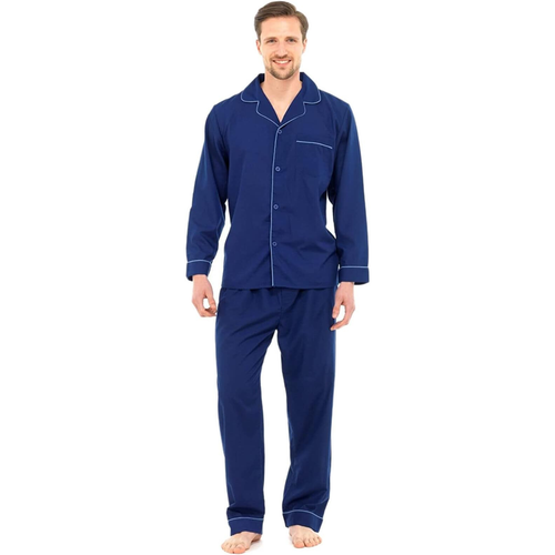 Mens Pyjamas Sets Classic Plain Pjs Nightwear Top Bottoms Lounge Pants Trousers - 第 6/20 張圖片