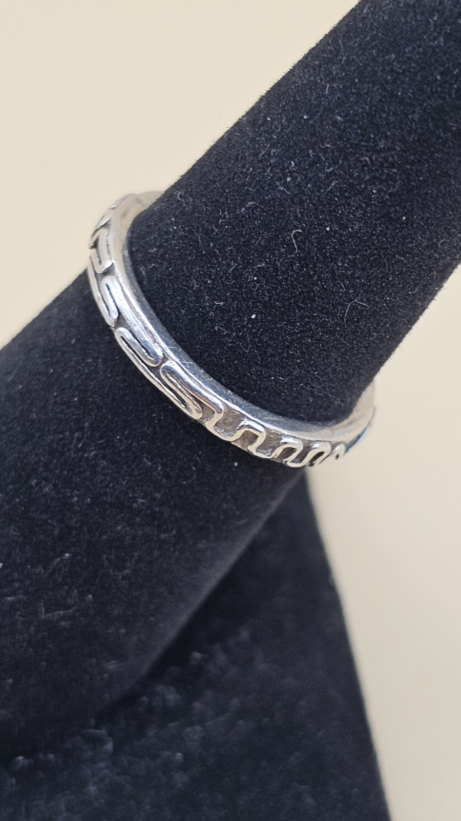 Sterling Silver Carved Stackable Scroll Band Ring… - image 3