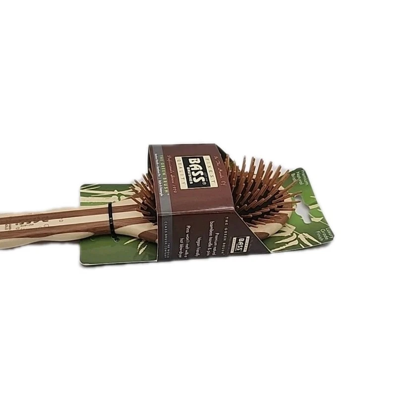 Bass Brushes Large Oval Cushion Wood  Bamboo Pins Bamboo Handle 1 Brush - Image 3 of 4