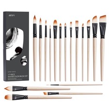 ARTIFY Watercolor Brush Set, 17 Pcs Professional Paint Brushes with Case for ...