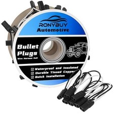 20x 2 Wire Double Female Bullet Wire Harness Connector Roll, 2 Style: 20 Count