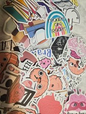  10 random Book  Brain Themed Vinyl Stickers for the bookworm in your life.