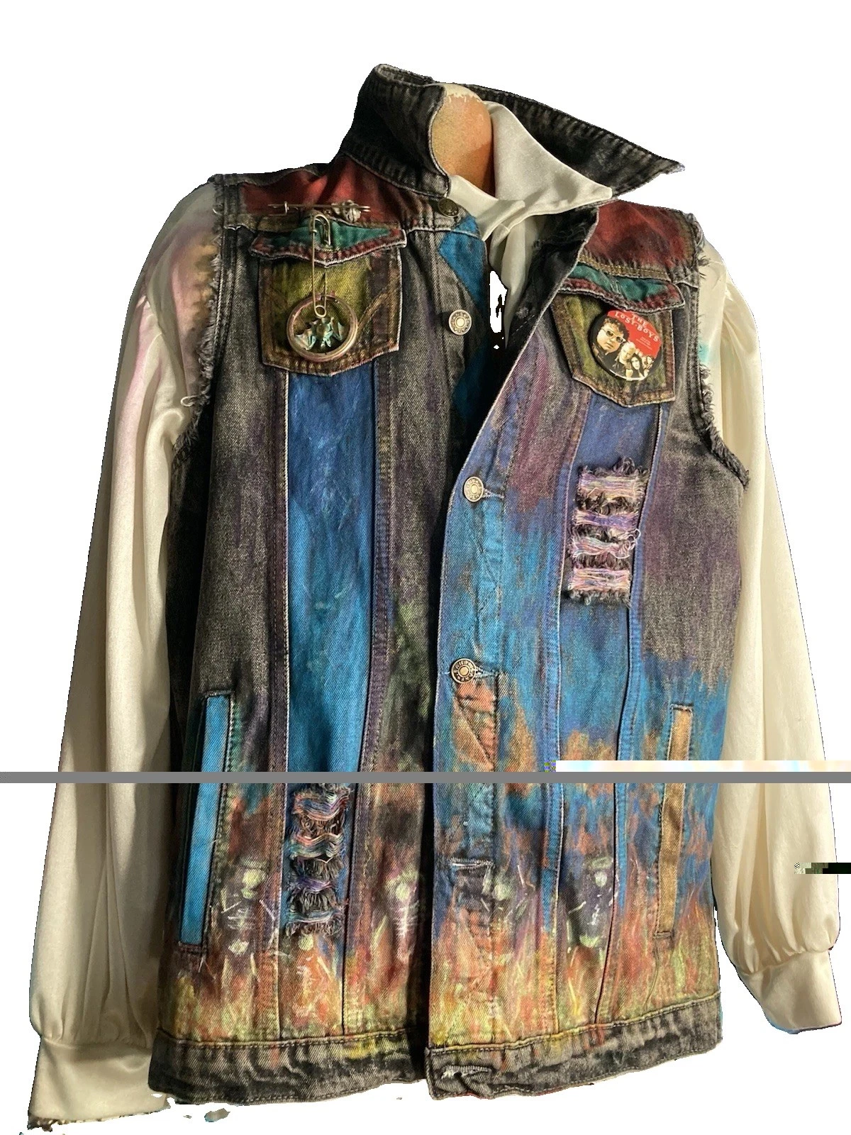 Lost Boys Warriors OOAK Tribute BATTLE VEST Upcycled hand-painted Designer COA image 1