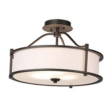 Semi Flush Mount Ceiling Light 18 Inch 3 Light Close to Ceiling Dark Bronze