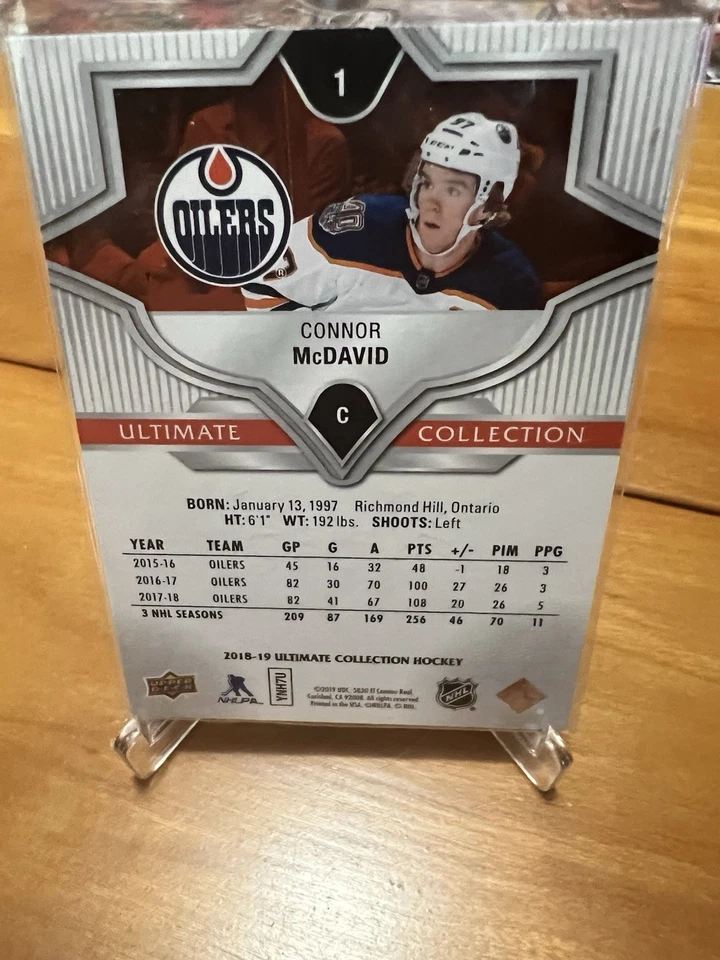 2018-19 Upper Deck Ultimate Collection Connor McDavid #1 96/149 - Image 2 of 2