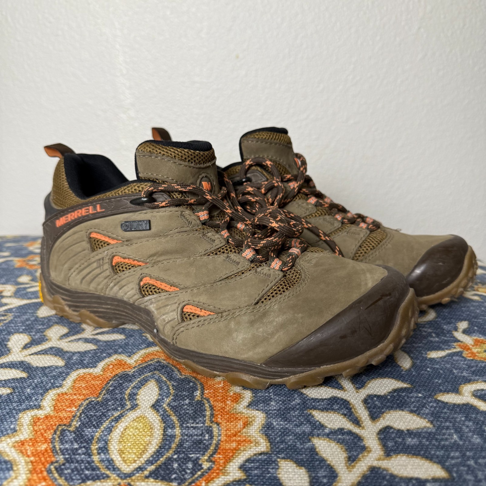 Merrell donna camaleonte 7 suola Vibram taglia 7 5 polvere oliva impermeabile escursionismo