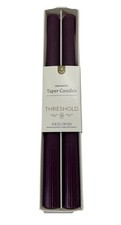 Threshold 10" Purple Ribbed Unscented 4 Pack Taper Candle Set Burn Time 6 HRs EA