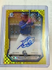 2026 Bowman Chrome Roldy Brito #CPA-RB Yellow X-Refractor Auto /75 Rockies
