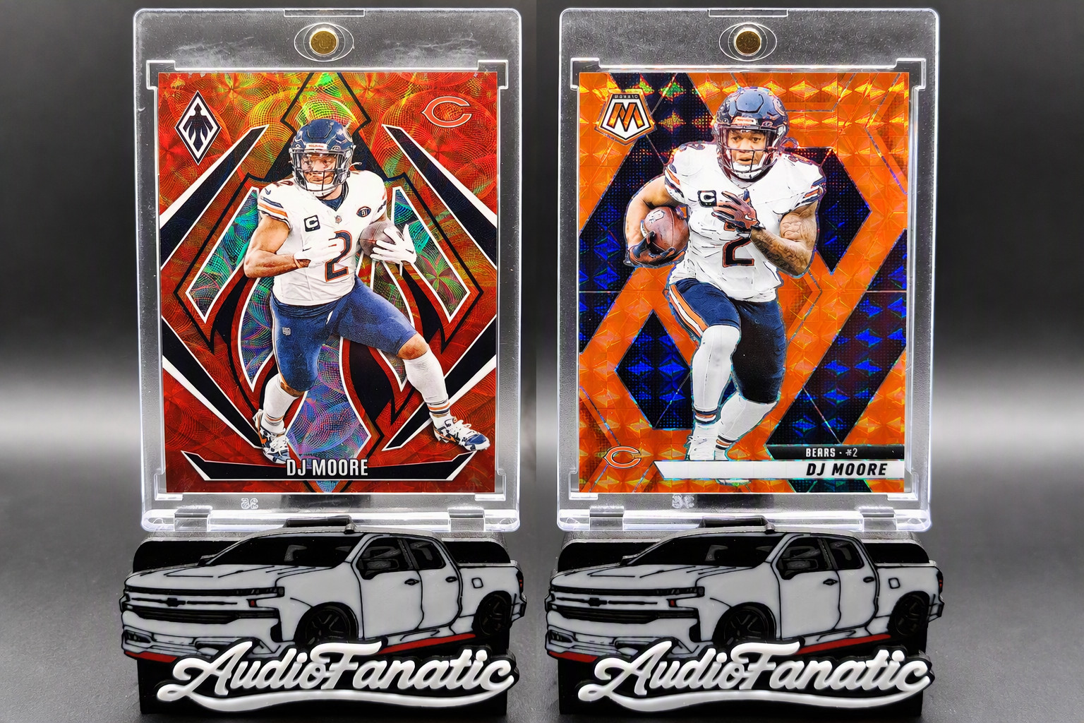 DJ Moore 2025 Mosaic #180 Orange Prizm /199 2024 Phoenix #50 Fireburst /350