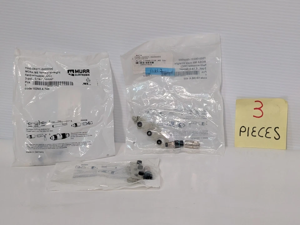 Lot of 3: Murr Elektronik (1) 7000-08371-0000000 & (2) 7000-08331-0000000, MOSA - Image 2 of 4