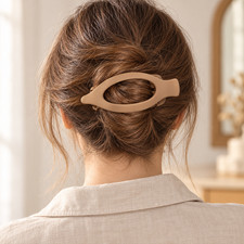 New Frosted Khaki Oval Plastic Hair Claw Clip Single