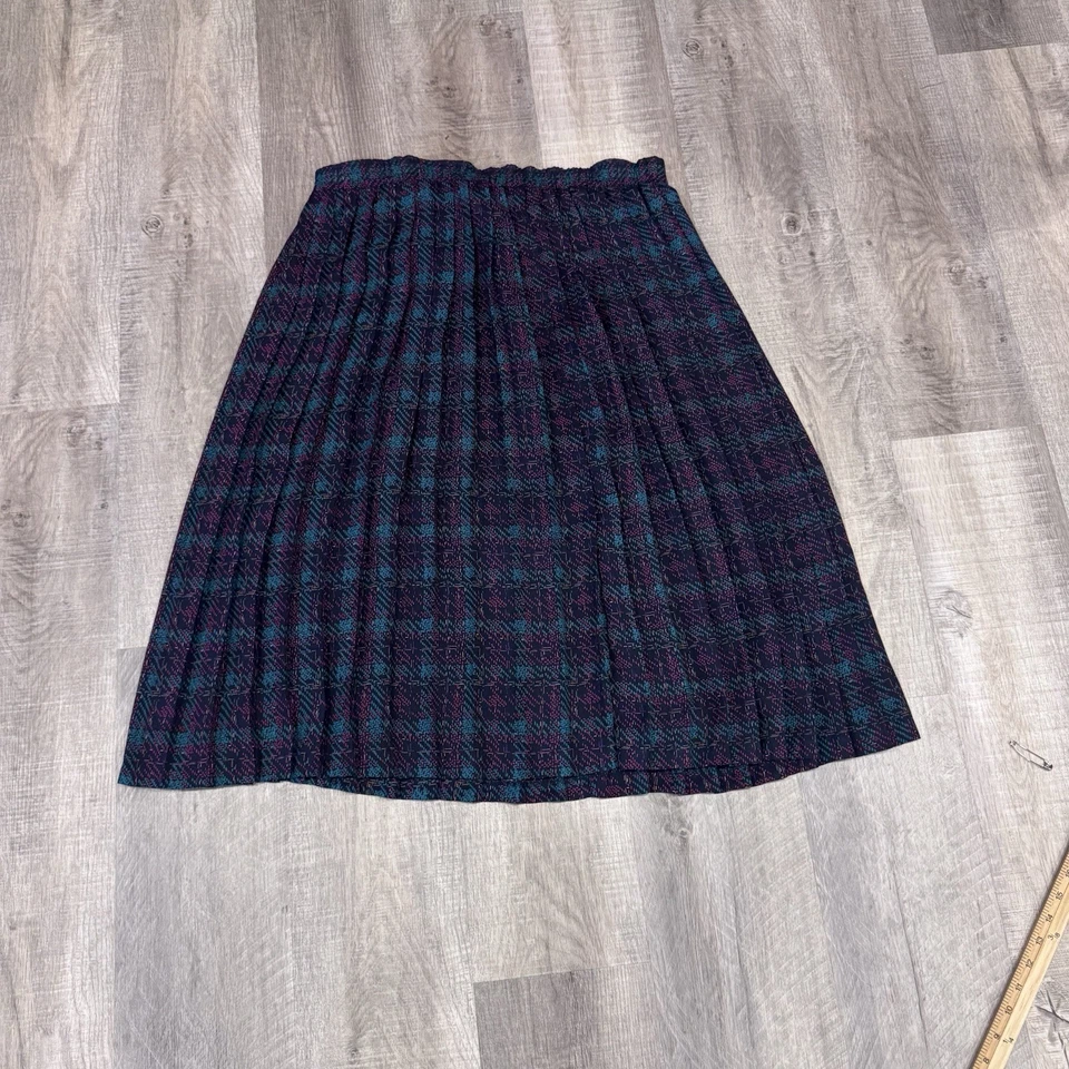Vintage Alfred Dunner Pleated Abstract Plaid Modi Skirt Womens Size 20 80s-90s - Image 4 of 4