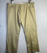 VTG 1950s Tuff Nut Sanforized Cotton Chino Pants 46x32 USA Made Pearl Snap