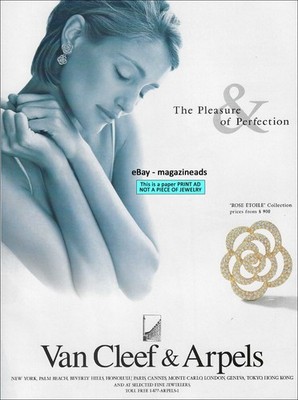 vintage VAN CLEEF & ARPELS Jewelry 1-Page PRINT AD 1999 BRENDA SCHAD Rose Etoile