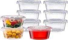 3.25 oz Jello Shot Cups with Lids 200 Count Clear Disposable Plastic Portion