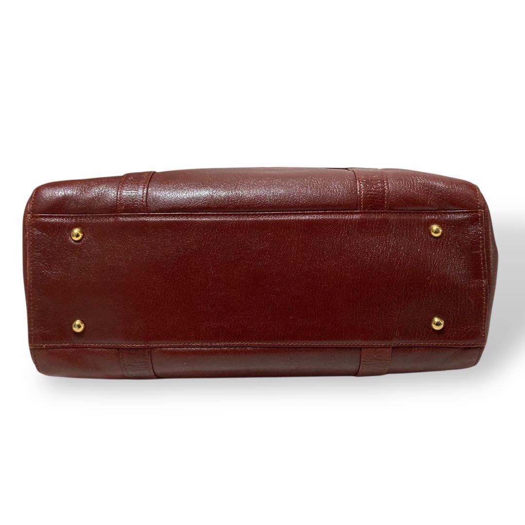 Givenchy Tote Bag Logo Embossed Women Bordeaux Leather Used From Japan thumbnail 8