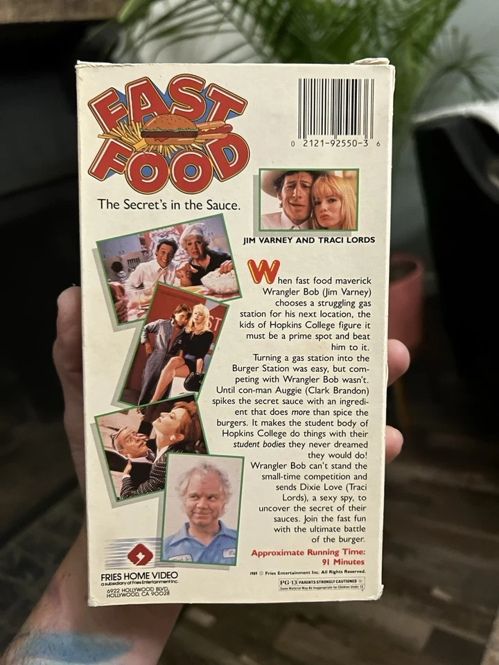 Fast Food VHS Tape 1989 Jim Varney Raunchy 80s Video HTF OOP Rare Ernest Movie - Image 2 of 4