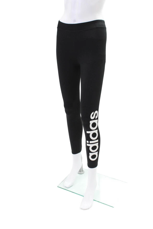 Adidas Mujer Texturizado Forrado Logo Estampado Tobillo Leggings Negros Talla S Foto 2 de 4