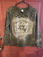 Womens Bleached Dead Inside But Caffeinated Sweatshirt Size Small