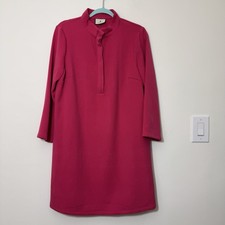 Tuckernuck Women’s Fuchsia Crepe Avery Dress Size L  Quiet Luxury Mock Neck