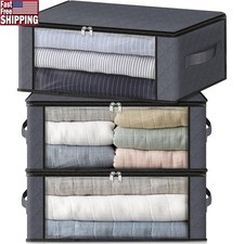 Reinforced Storage Bins W/ Clear Window Space Saving Foldable Fabric Organizers