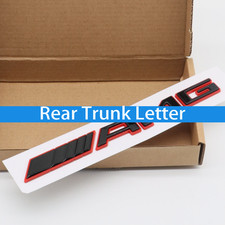 3d For Amg Black Red Badge Rear Trunk Decal Vehicle Emblem For Race Sports Car