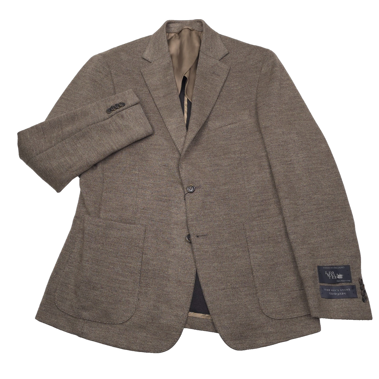 Bloomingdales Wool Jersey Sport Coat Mens 42R Heather Brown Blazer Jacket 48390₽