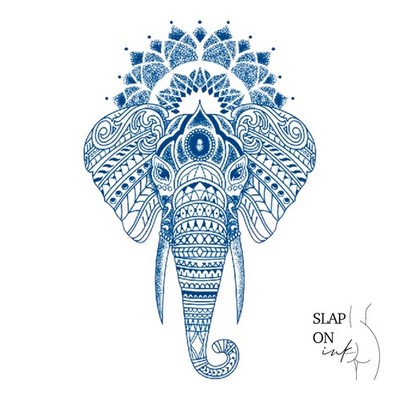 Elefant - Medium Semi Permanent Tattoo - Wasserdicht Kunst Männer Frauen Temporär