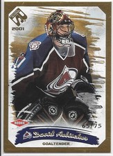 2000-01 Private Stock DAVID AEBISCHER Gold parallel rookie card #111. rookie card picture