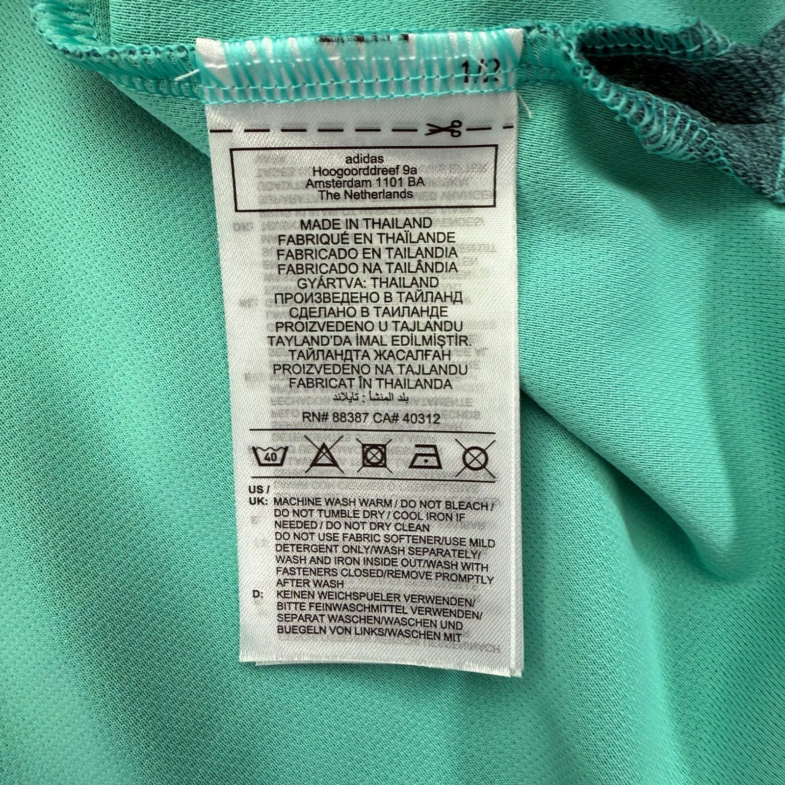 Adidas Polo Shirt Mens Large Go-To NS Golf Crew Navy Semi Mint Golf Stretch NEW thumbnail 6