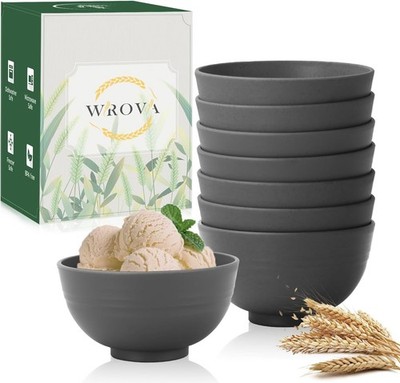 Unbreakable 10oz Wheat Straw Bowls - Ideal for Desserts and Appetizers, 8 Pcs