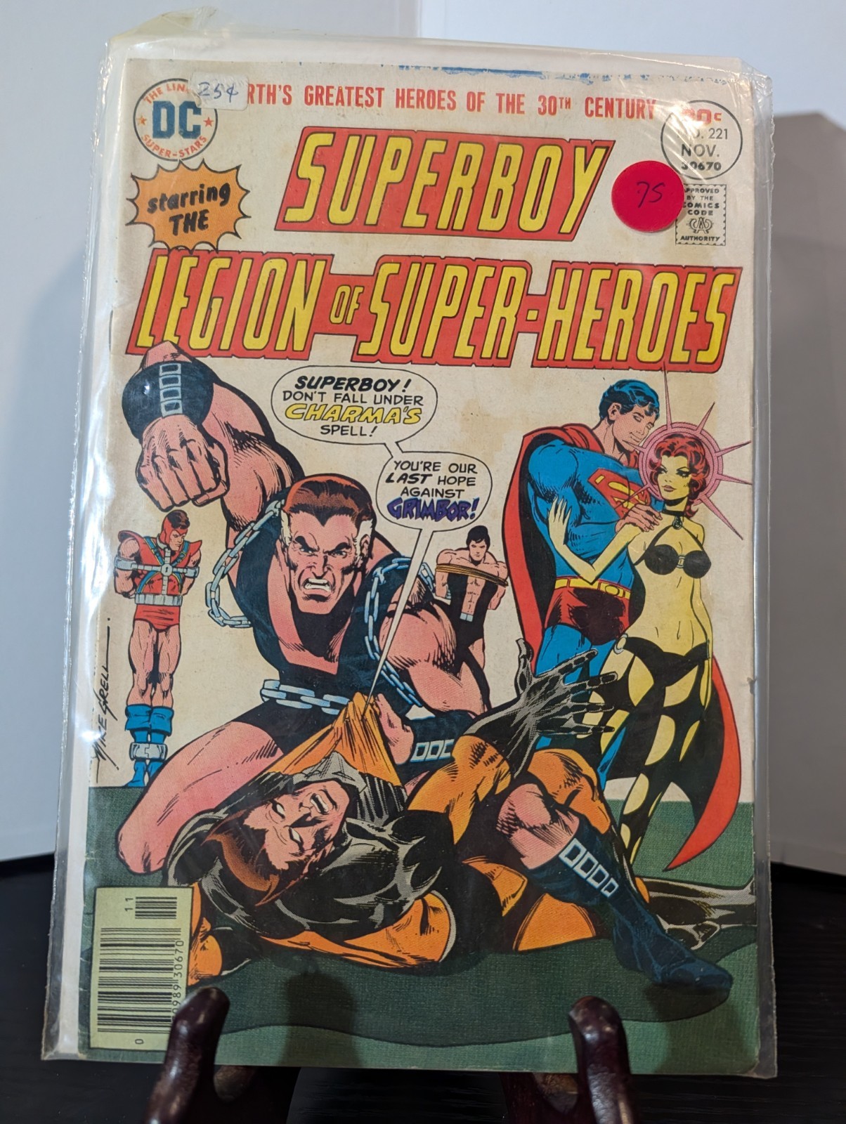 SUPERBOY & LEGION OF SUPER-HEROES #221  FIRST APPEARANCE GRIMBOR  1976 