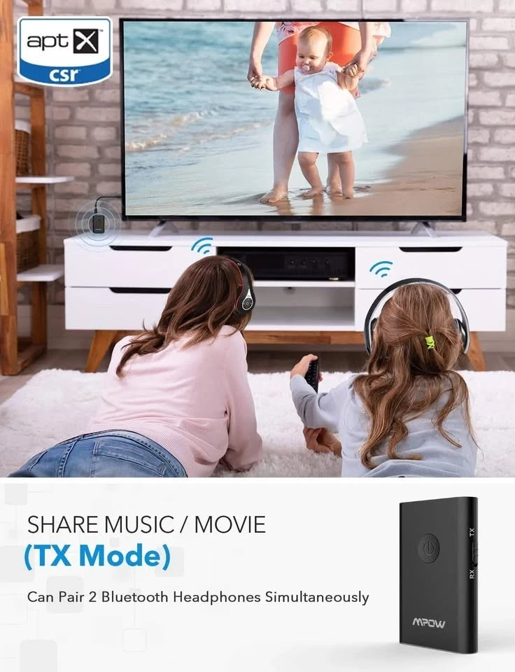 Receptor y transmisor Mpow audio inalámbrico reconexión automática - BH283A Foto 4 de 4