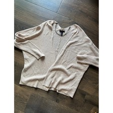 Forever 21 Womens Beige Open Front Knit Cardigan Sweater Medium