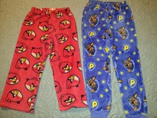 SET OF 2 BOY'S FLEECE LOUNGE PANTS, SIZE 6, ANGRY BIRDS  PAW PATROL