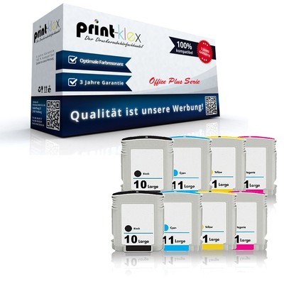 8x Alternative Tintenpatronen für HP 10+11 Laser Tinten Set XL-Office Plus Serie