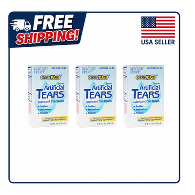 GeriCare Lubricating Eye Drops 3 Pack Hydration Free Ship