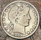 1908-O 50C Barber Half Dollar USA 🇺🇸 Historic Silver Coin