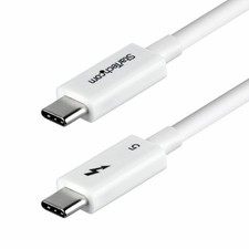 StarTech TBLT5MM80CM240WWH 2.6ft Thunderbolt 5 Cable, 80Gbps/120Gbps, 240W PD